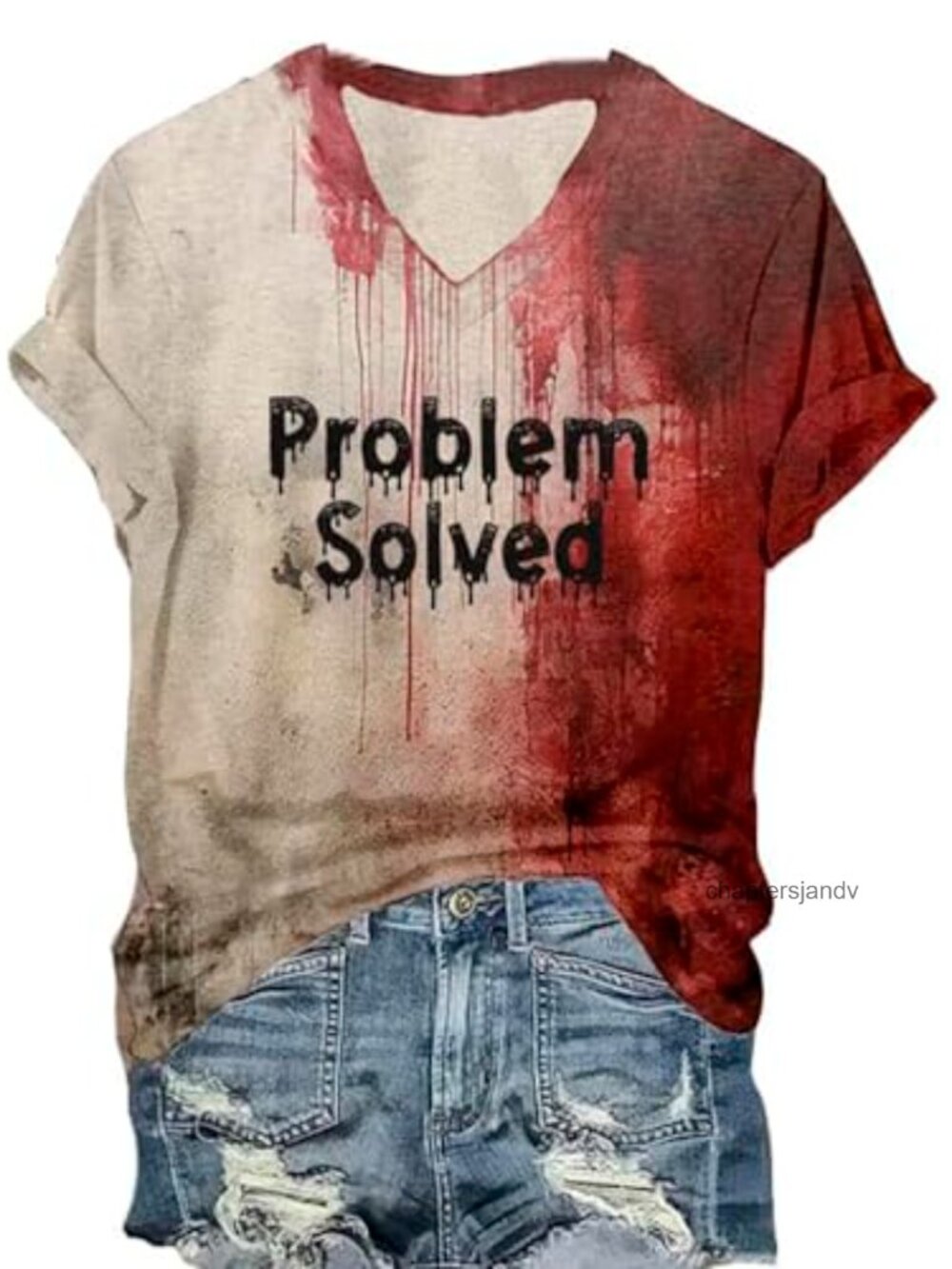 Hocus Pocus Graphic Tee V-Neck Short Sleeve Halloween Witch Shirt Women